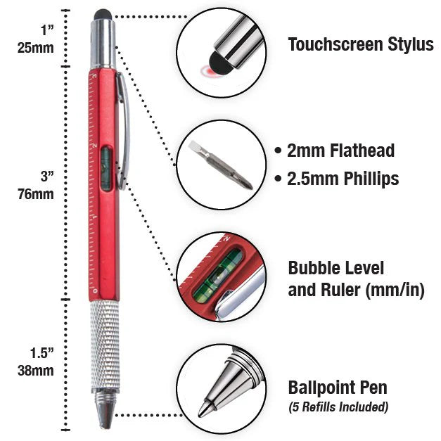 6 in 1 Multifunction Ballpoint Pen